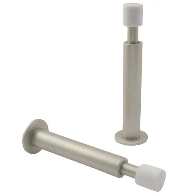 Alt view image 2 of 4 - 2PCS Flexible Door Stopper Silver Solid Long Door Top Household Hardware Tools Thickened Iron Bumper Rubber Head Accessories