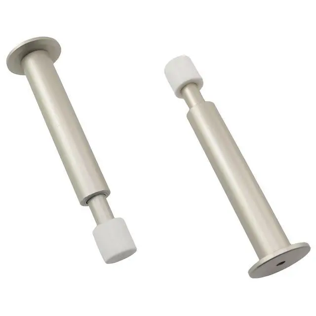 Alt view image 3 of 4 - 2PCS Flexible Door Stopper Silver Solid Long Door Top Household Hardware Tools Thickened Iron Bumper Rubber Head Accessories