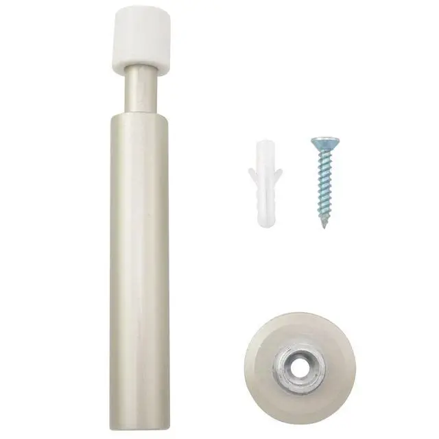 Alt view image 4 of 4 - 2PCS Flexible Door Stopper Silver Solid Long Door Top Household Hardware Tools Thickened Iron Bumper Rubber Head Accessories