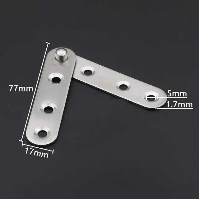 Alt view image 2 of 5 - 4 Set/ 8pcs Stainless Steel Flat Straight Support Shelf Repair Fixing Brackets Brace Fixing Plated Joint Bracket Connector with 24Pcs Screws