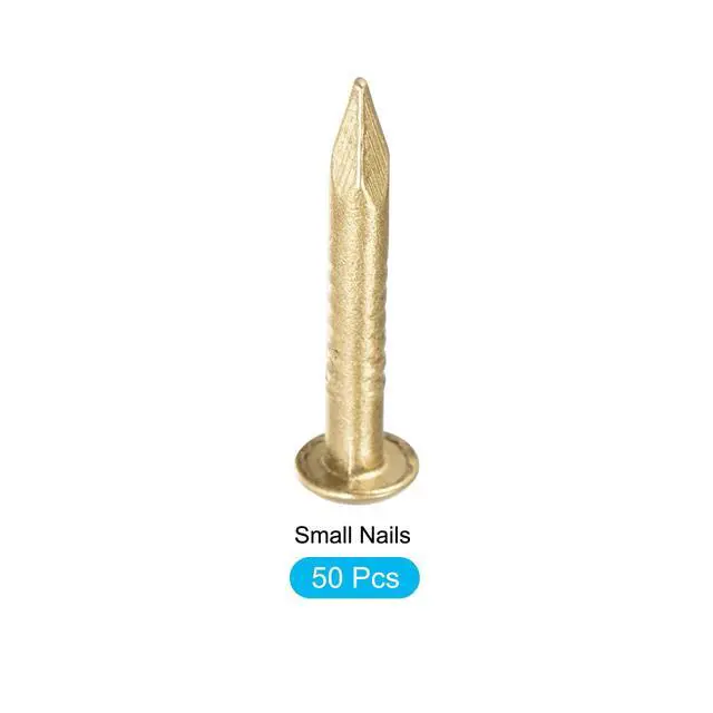 Alt view image 5 of 5 - Small Nails (2x15mm) 50pcs, Brass Tiny Hardware Nails - for Household Woodworking, Brass Tone