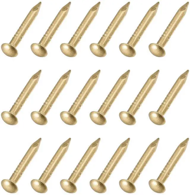 Main image of Small Nails (2x15mm) 50pcs, Brass Tiny Hardware Nails - for Household Woodworking, Brass Tone