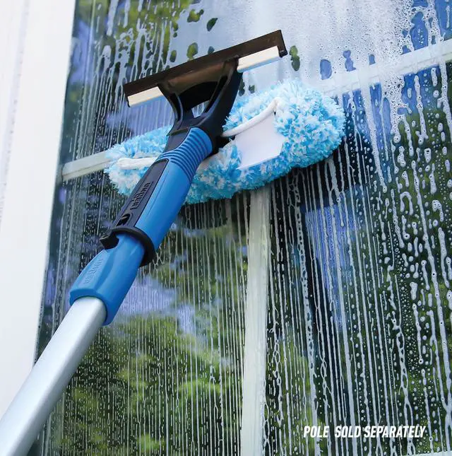 Alt view image 2 of 7 - Professional Connect and Clean 2-in-1 Squeegee and Scrubber, 6 Window Cleaning Tool, Commercial and Residential Use, Washer Cleaner Supplies to Remove Excess Water and Dry