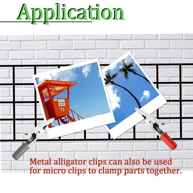 Alt view image 5 of 5 - 50 PCS 52 mm/2 inch Metal Alligator Clips Red+Black kit Alligator Clips Electrical Test Clamps for Household Soldering and Electrical Test Tools