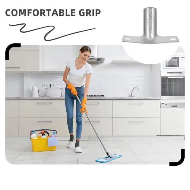 Alt view image 2 of 7 - Floor Brush Accessories Threaded Handle Bracket Adapter for Extendable Broom Handle Replacement Connector Mounting Braces for Household Cleaning 4.13X2.95X1.57 Inches