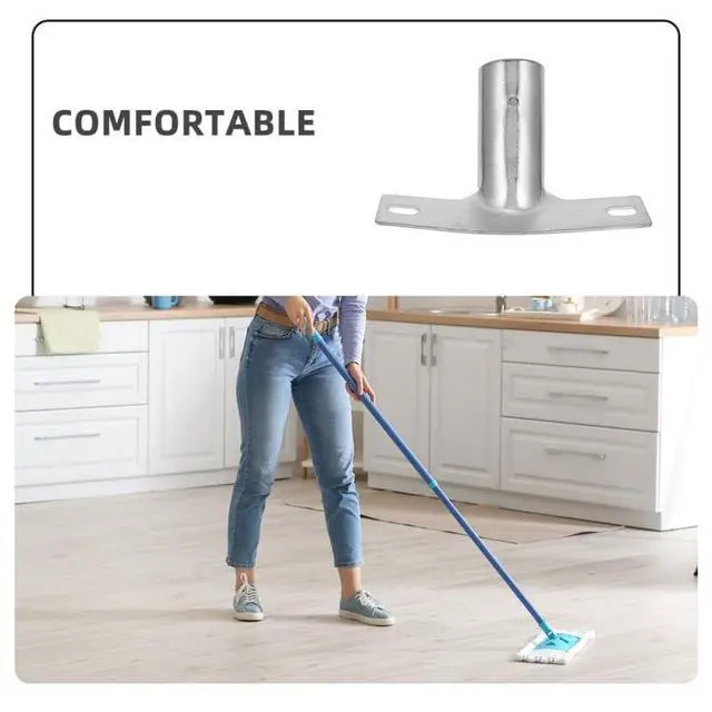 Alt view image 4 of 7 - Floor Brush Accessories Threaded Handle Bracket Adapter for Extendable Broom Handle Replacement Connector Mounting Braces for Household Cleaning 4.13X2.95X1.57 Inches