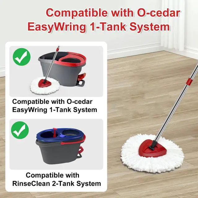 Alt view image 2 of 7 - Mop Handle Replacement,4 Section Compatible with O-Cedar Spin Mop Refills