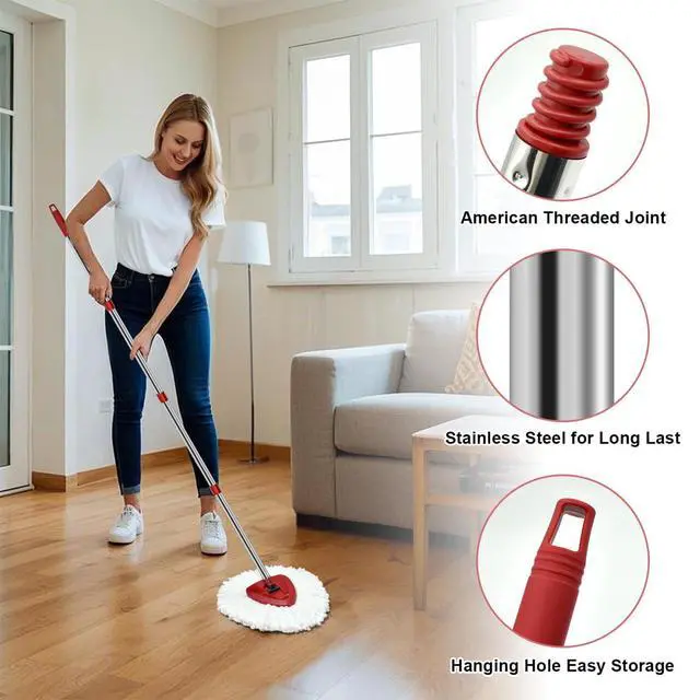 Alt view image 7 of 7 - Mop Handle Replacement,4 Section Compatible with O-Cedar Spin Mop Refills
