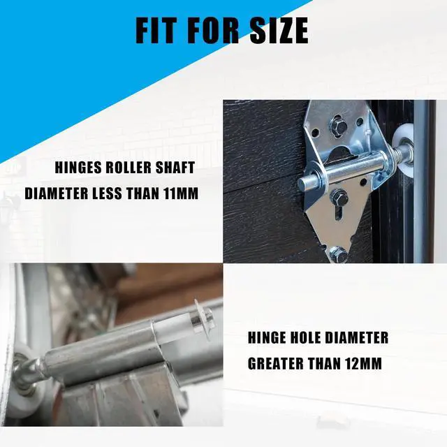 Alt view image 6 of 7 - Garage Door Hinge Quiet Roller Sleeves Hardware Tools Roller and Shaft Gaskets for Quiet Garage Door Rollers Bearing Compatible with New Rollers or Rollers with Clean Stems (22Pcs)