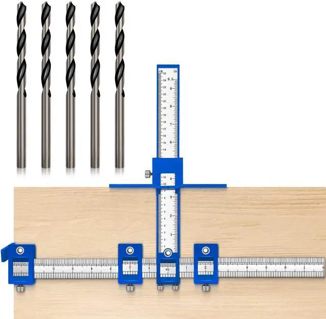 Main image of Cabinet Hardware Jig, Cabinet Handle Jig, Cabinet Hardware Template Tool, Punch Locator Drill Guide for Handle Knob Pull Installation of Door and Drawer woodworking tools