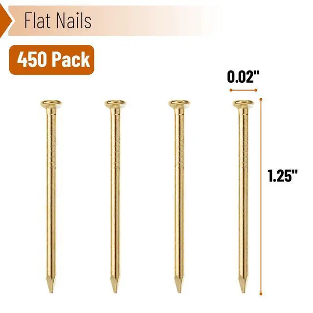 Alt view image 2 of 7 - Hardware Nails, 450 pcs, 1.25 Inches, Gold