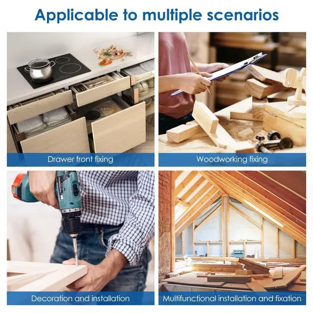 Alt view image 4 of 7 - 2 Pcs Drawer Front Installation Clamps,Zinc Drawer Fixing Clips,Adjustable Stable Furniture Woodworking Jig, Cabinet Installation Tools for Carpenter Household Tables Desks Mount