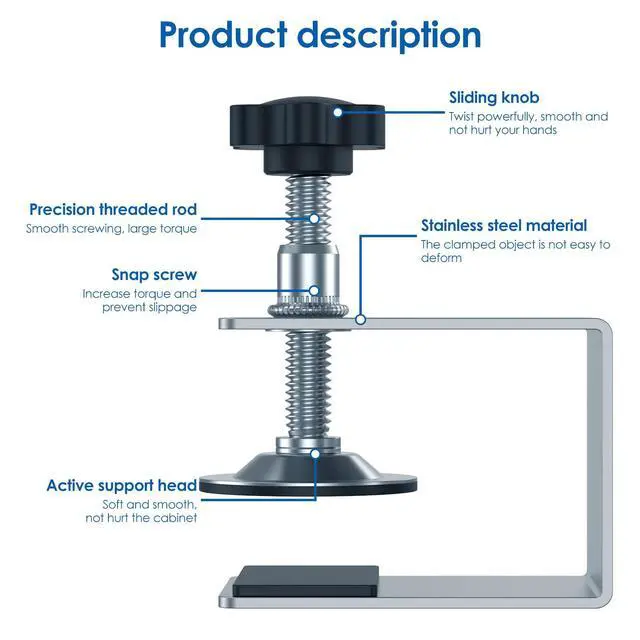 Alt view image 5 of 7 - 2 Pcs Drawer Front Installation Clamps,Zinc Drawer Fixing Clips,Adjustable Stable Furniture Woodworking Jig, Cabinet Installation Tools for Carpenter Household Tables Desks Mount