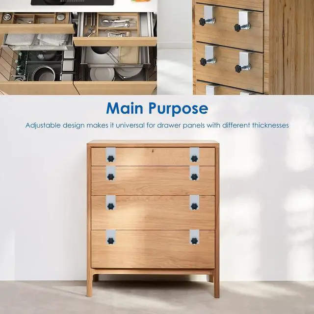 Alt view image 7 of 7 - 2 Pcs Drawer Front Installation Clamps,Zinc Drawer Fixing Clips,Adjustable Stable Furniture Woodworking Jig, Cabinet Installation Tools for Carpenter Household Tables Desks Mount