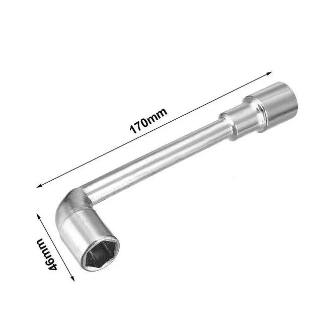 Alt view image 2 of 4 - 16mm Metric L Shaped Angled Open Hex 6 point Socket Wrench