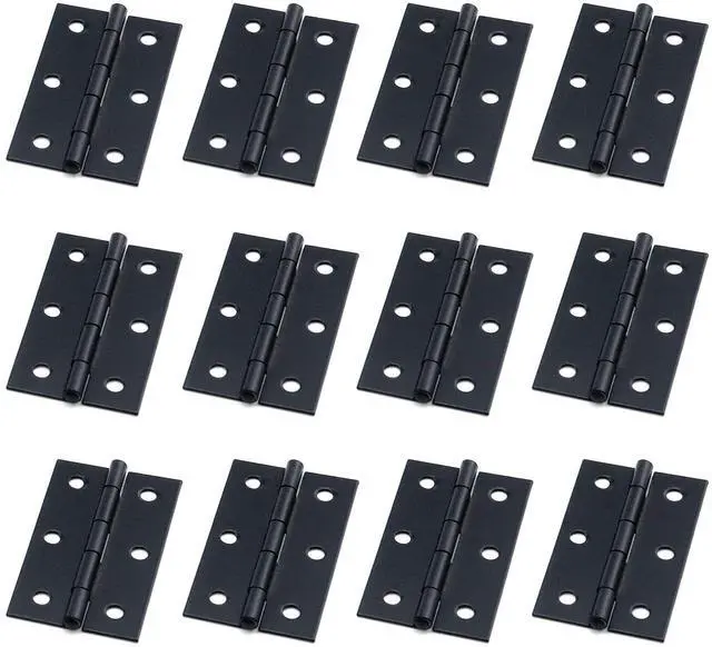 Main image of Cabinet Gate Closet Door Hinge,2.4"x1.5" Black Folding Hinge 12pcs
