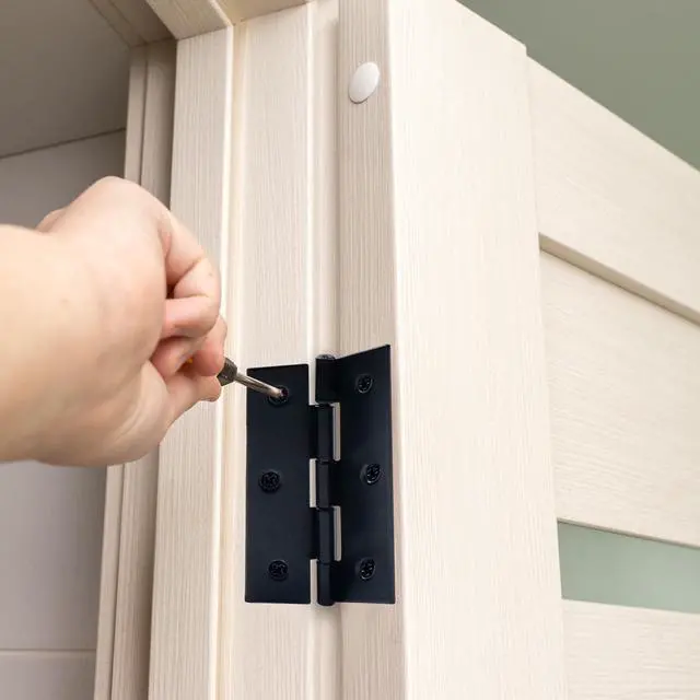Alt view image 4 of 5 - Cabinet Gate Closet Door Hinge,2.4"x1.5" Black Folding Hinge 12pcs