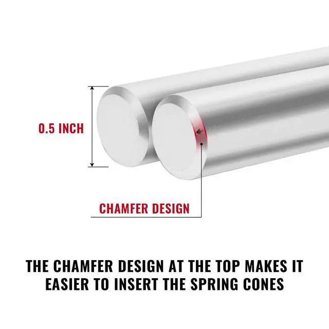Alt view image 3 of 5 - One Pair 17.2 Inch Torsion Spring Winding Rods with Non-Slip Handle,1/2 Inch Diameter Solid Steel Metal Winding Bars Hardware for Adjusting or Replacing Garage Door Tension Springs