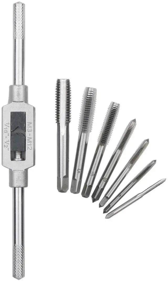 Main image of 8Pcs Tap Wrench Set, Metric Tap Set M3 M4 M5 M6 M8 M10 M12