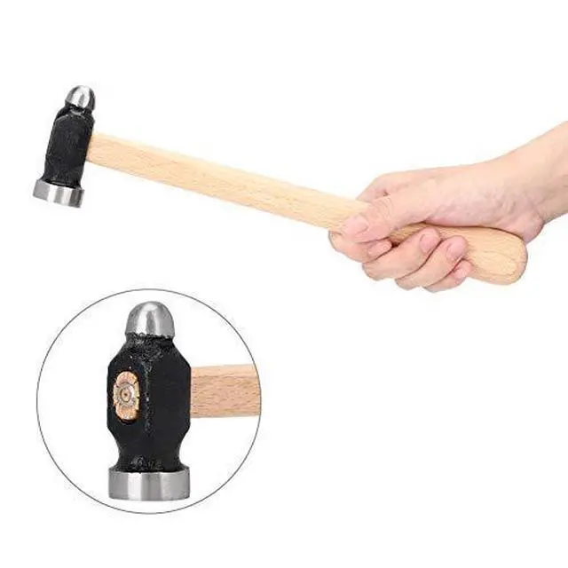Alt view image 5 of 7 - 10.2-Inch Round Hammer, Blacksmith Hammer Ball Peen Hammer Hardware Tool Household Jewelry Processing Hammer Welding Chipping Hammer Ball Peen Hammer Metalworking Hammer for Household Workshop