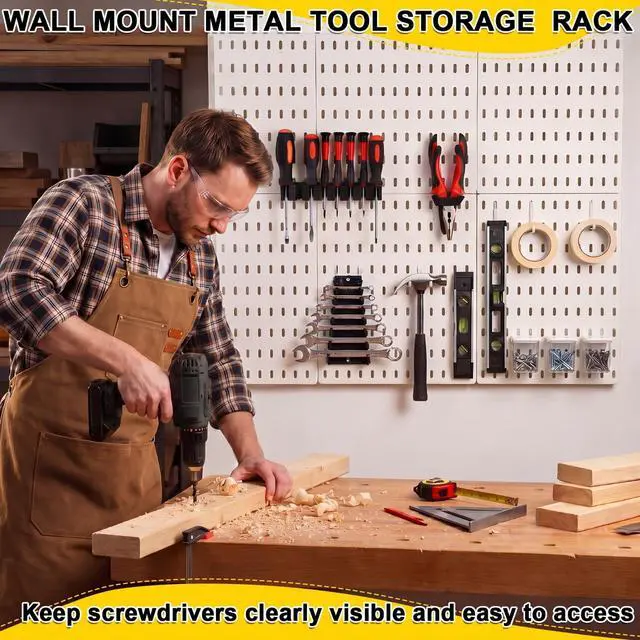 Alt view image 6 of 6 - 6 Pcs 2 Style Pegboard Screwdriver Holders Plastic Pegboard Plier Holders Peg Board Screwdriver Household Tools Organizer Racks for Kitchen, Workbench, Garages, Shops, Hanging Plier (Black)