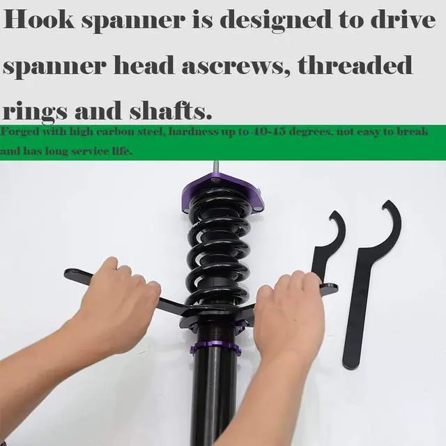 Alt view image 5 of 6 - C Hook Wrench Metric Collet Chuck Spanner Multifunctional Hardware Household Repair Tool For 28-32mm Round Nut