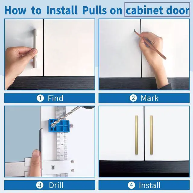 Alt view image 5 of 6 - Cabinet Hardware Jig&3pcs Point Wood Drill Bits