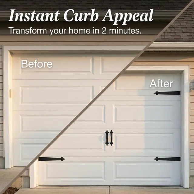 Alt view image 2 of 7 - Garage Handle and Hinge Magnets Decorative Magnetic Hardware Steel Doors, Easy Installation, Durable & Weatherproof, Set of 6