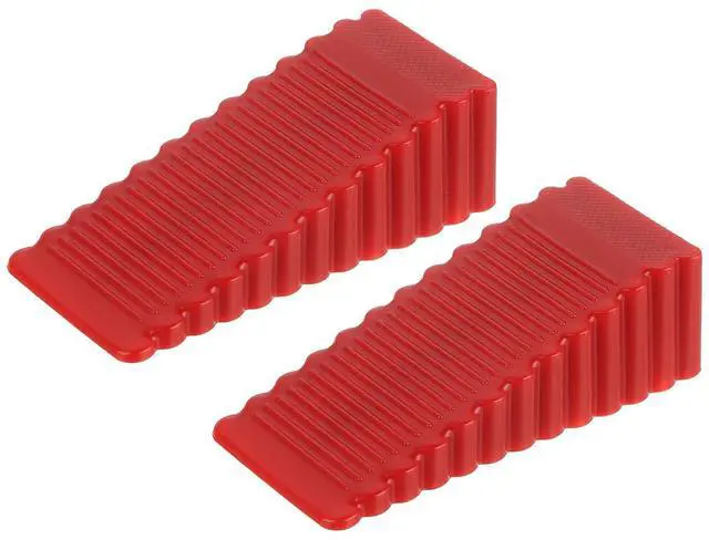 Main image of 2 Pcs Door Stoppers for Bottom of Door, 28mm/1.10 Inch Door Stops, Rubber Door Stopper Wedge Anti Slip, Window Stopper Door Stackable, Red