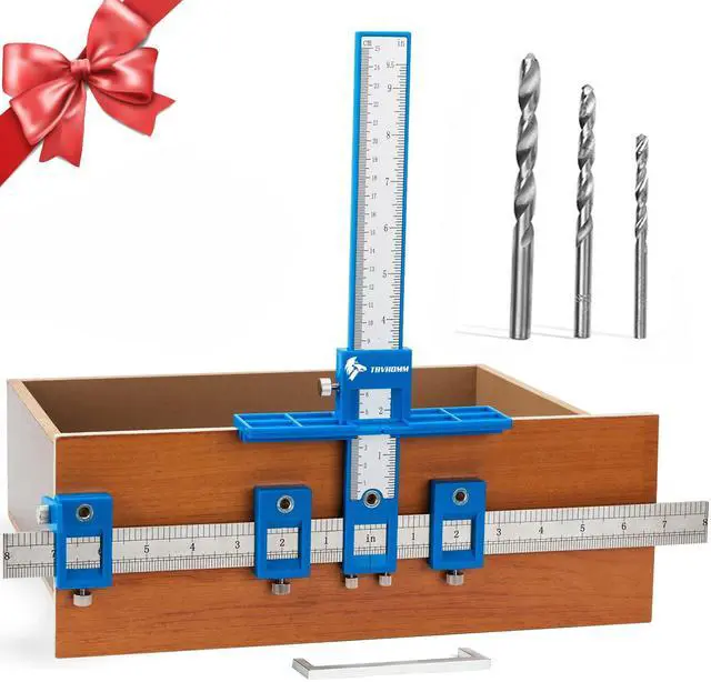 Main image of Cabinet Hardware Jig, Punch Locator Drill Guide,Wood Drilling Dowelling Guide for Installation of Handles Knobs on Doors and Drawer, Cabinet Template Tool for Handles and Pulls