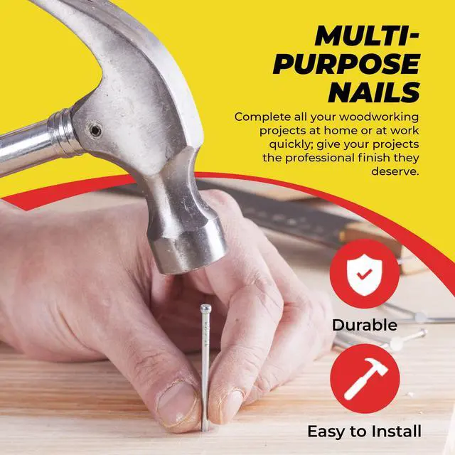 Alt view image 2 of 7 - Top Quality Nail Assortment Kit Over a 1800 Multipurpose Hardware Nails - 11 Different Sizes Non Bendable & Sturdy - Compact Organized Box