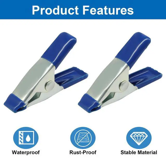 Alt view image 4 of 5 - 30 Pcs Heavy Duty Metal Spring Clamps, 2 Inch, Blue