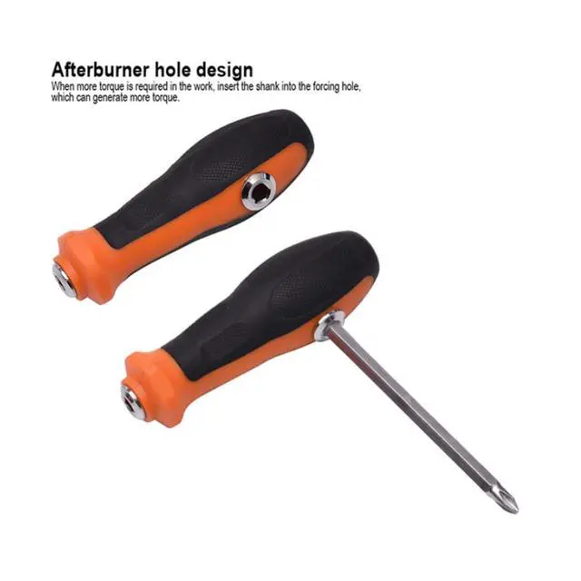Alt view image 4 of 5 - Reversible Screwdriver 2 in 1 - Phillips and Slotted Screwdriver - Heavy Duty CrV Steel with Ergonomic Handle with Side Hole Hold Option for More Torque - Magnetic Head - PH2 / SL6