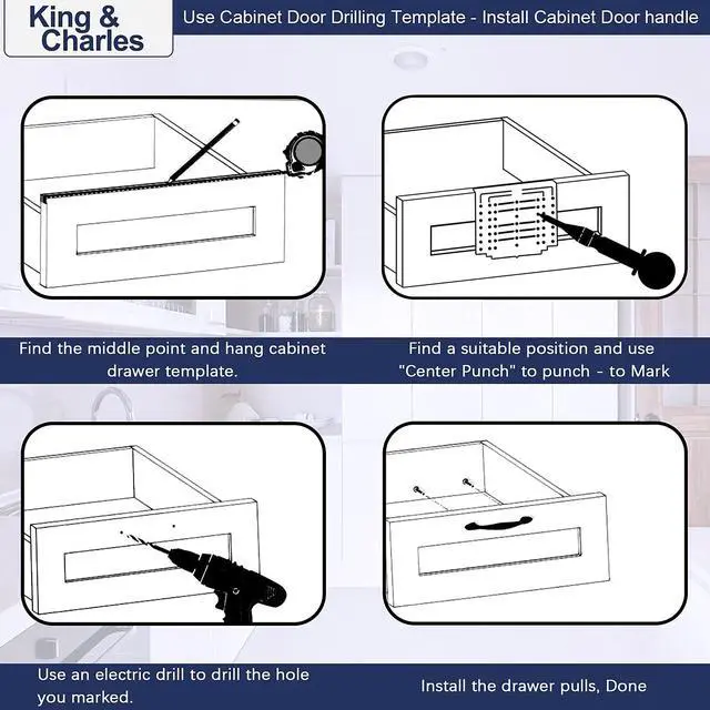 Alt view image 5 of 6 - Cabinet Hardware Template&Center Punch for Handles Knobs Pulls