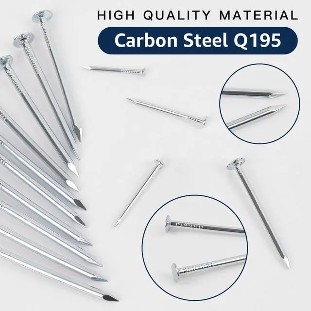 Alt view image 5 of 7 - 400pcs Hardware Nails for Hanging Pictures,Up to 2 inch long, Finishing Nails Assortment Kit for Wall Art Decor, Small Nails for home use,5 sizes Picture Hanging Nails, Wall Nails,Wood Nails