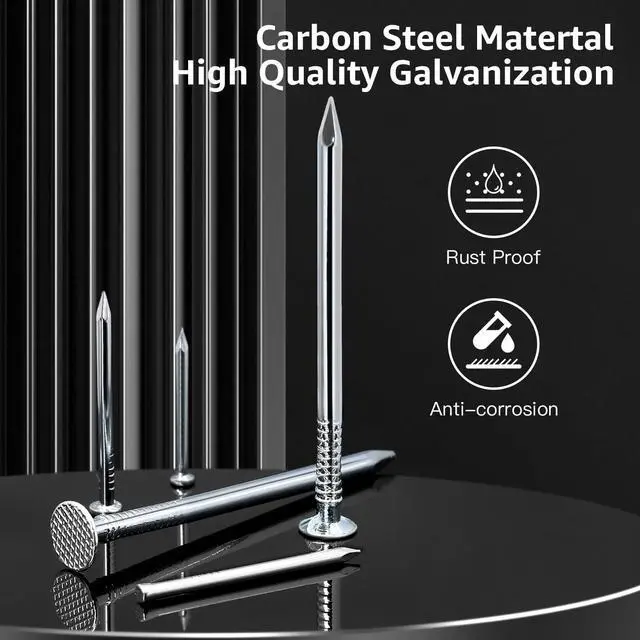 Alt view image 4 of 7 - 400pcs Hardware Nails for Hanging Pictures,Up to 2 inch long, Finishing Nails Assortment Kit for Wall Art Decor, Small Nails for home use,5 sizes Picture Hanging Nails, Wall Nails,Wood Nails