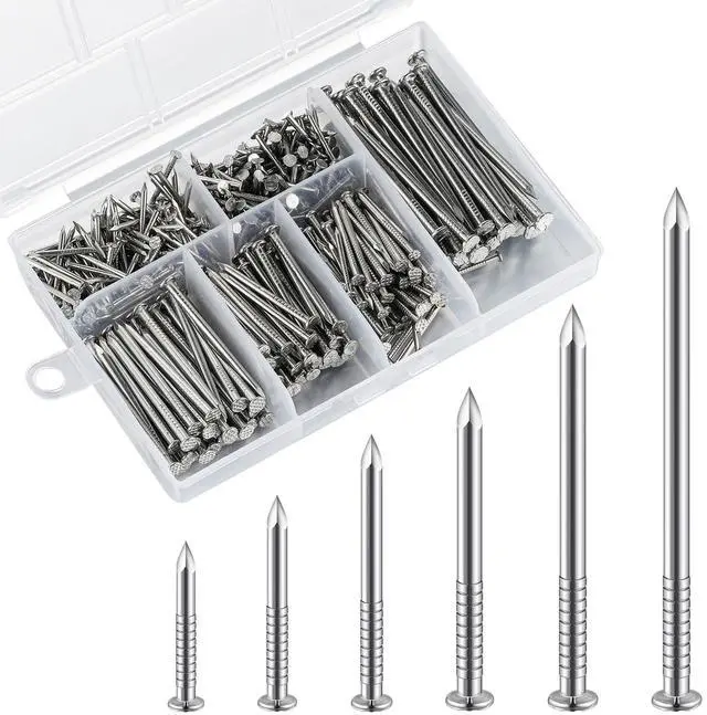 Main image of 430pcs Stainless Steel 304 Nails Kit, Hanging Nails Kit, Wall Nails Kit, Dowels Kit, Long Nails Kit