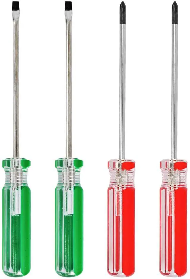 Main image of 4Pcs 3mm Magnetic Screwdriver Set, Phillips and Slotted Head Tips with 3 inch Steel Shaft, Professional Hand Tools for Computer Electronics Home Repair