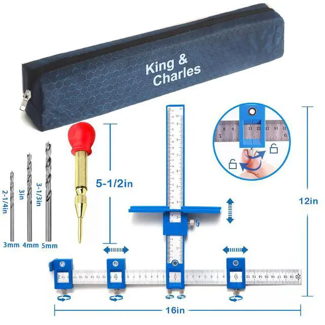 Alt view image 3 of 6 - Cabinet Hardware Jig&Auto Center Punch&Point Drill Bits