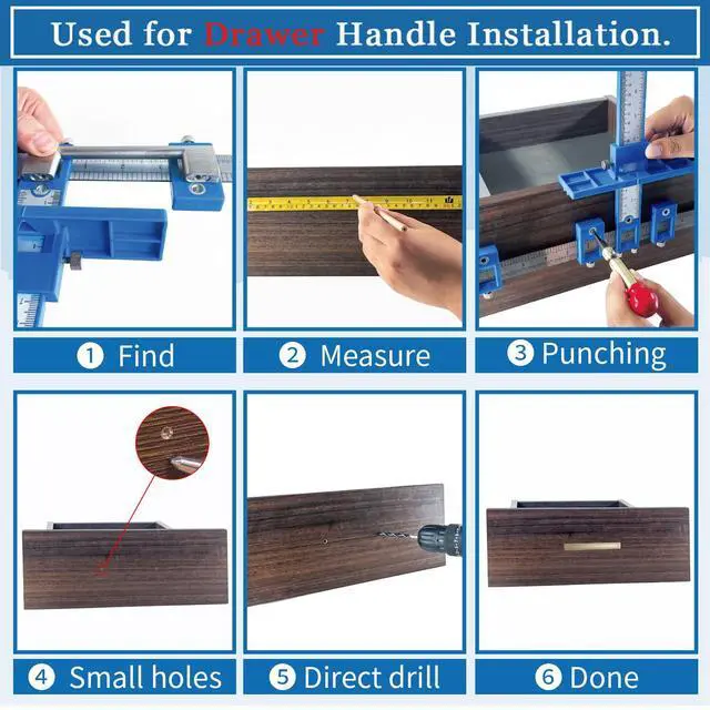 Alt view image 4 of 6 - Cabinet Hardware Jig&Auto Center Punch&Point Drill Bits