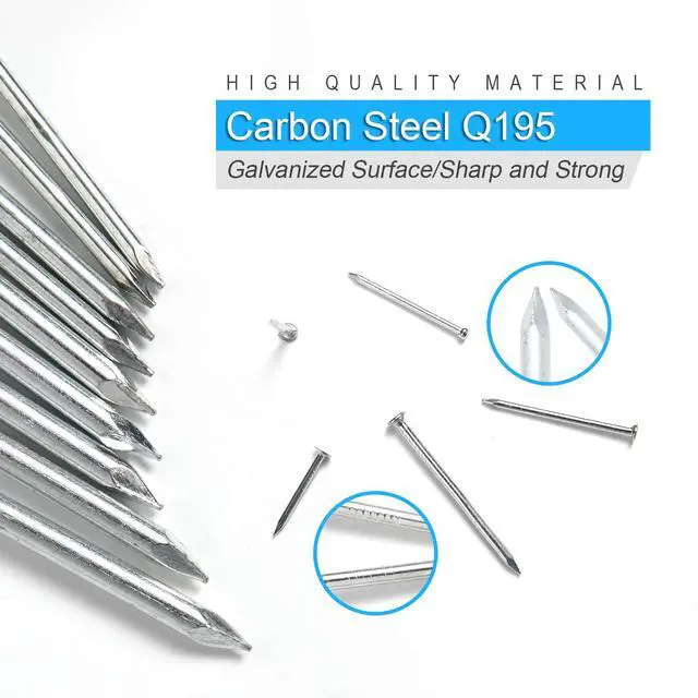 Alt view image 4 of 7 - 376PCS Galvanized Nails Kit with Storage Box, 6 Sizes for Hanging Pictures