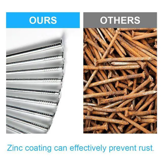Alt view image 5 of 7 - 376PCS Galvanized Nails Kit with Storage Box, 6 Sizes for Hanging Pictures
