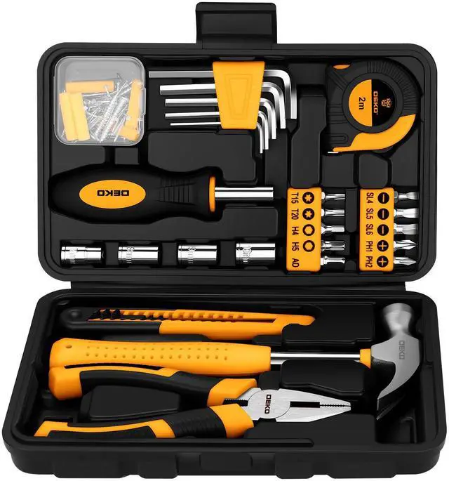 Main image of 94 Piece Tool Set Household DIY Tool Kit for Men with Storage Toolbox, Small Basic Hand Tool Box Set for Home Repair, DIY, Apartment, Office, Orange