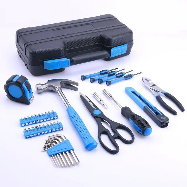 Alt view image 2 of 7 - 40-Piece All Purpose Household Tool Kit Includes All Essential Tools for Home, Garage, Office and College Dormitory Use
