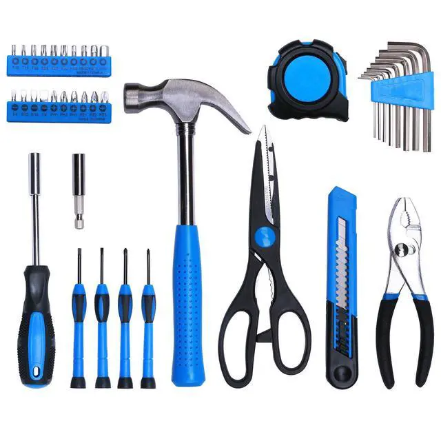 Alt view image 3 of 7 - 40-Piece All Purpose Household Tool Kit Includes All Essential Tools for Home, Garage, Office and College Dormitory Use