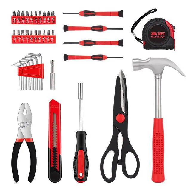 Alt view image 4 of 7 - 39-Piece Home Tool Set Durable Household Hand Tool Kit with Hammer, Screwdrivers, Pliers, Wrench, Hex Keys & More Compact Storage Case for Home Repairs, DIY & Maintenance
