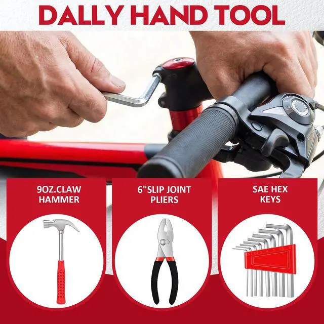 Alt view image 5 of 7 - 39-Piece Home Tool Set Durable Household Hand Tool Kit with Hammer, Screwdrivers, Pliers, Wrench, Hex Keys & More Compact Storage Case for Home Repairs, DIY & Maintenance