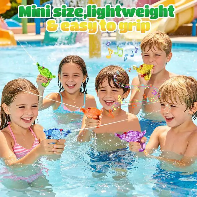 Alt view image 3 of 5 - 32 Pcs Mini Elephant Water Gun with Whistle, Colorful Mini Squirt Blaster, Kids Toy for Summer Beach, Pool Party Favors & Outdoor Water Fight Games