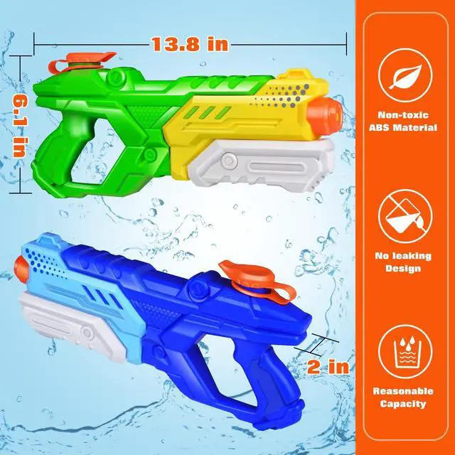 Alt view image 2 of 7 - 600cc Water Guns for Kids & Adults - 4 Pack Super Squirt Blasters Soaker with Long Range, High Capacity Pump Action, Summer Swimming Beach Outdoor Water Fighting Play Pool Toys for Boys Girls