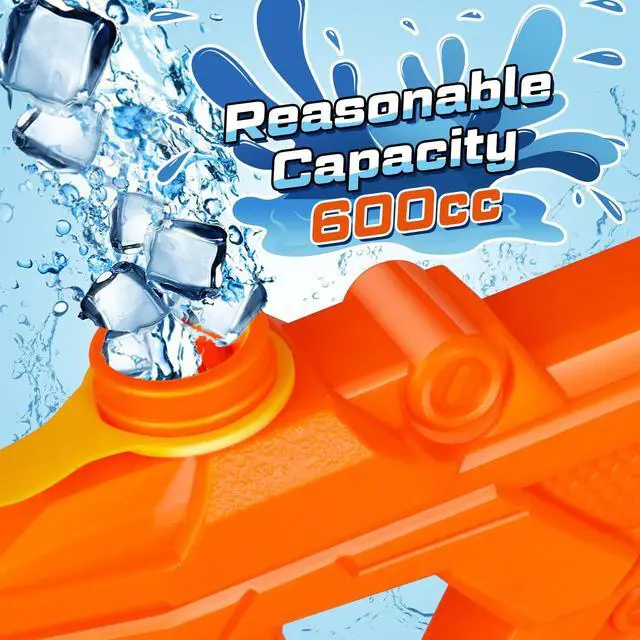 Alt view image 5 of 7 - 600cc Water Guns for Kids & Adults - 4 Pack Super Squirt Blasters Soaker with Long Range, High Capacity Pump Action, Summer Swimming Beach Outdoor Water Fighting Play Pool Toys for Boys Girls